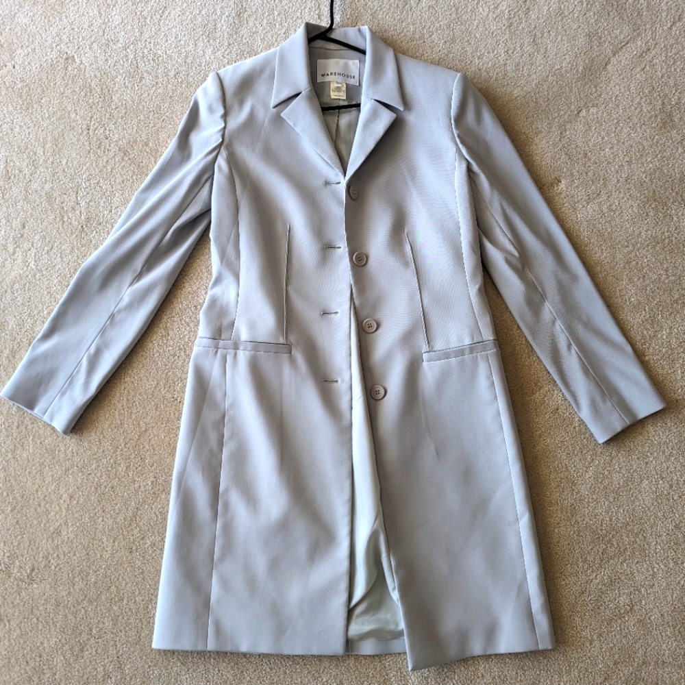 Warehouse Mint Green Structured Trench Coat